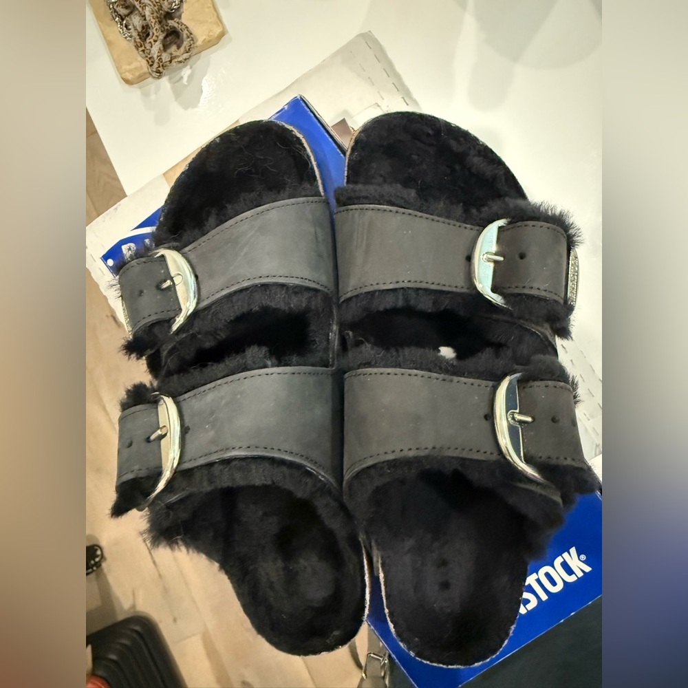 Birkenstock Arizona Big Buckle Shearling Sandals